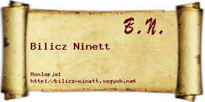 Bilicz Ninett névjegykártya